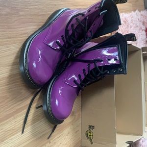 Doc Martens bright purple patent leather boots size 5 kids